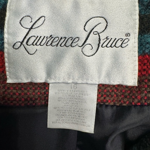 Vintage 80s Lawrence Bruce Women’s 16 Southwestern Striped Wool Blend Jacket - Picture 3 of 4